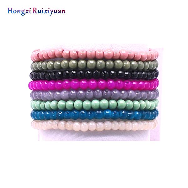 

fashion beaded bracelet simple glass beads crystal bracelet &bracelets for women charm beads jewelry gifts, Black