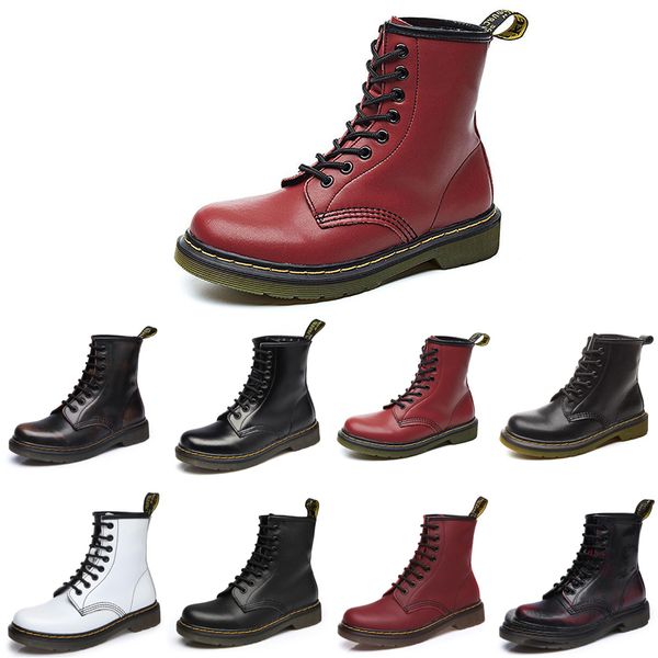 

non-brand fashion designer ankle boots men women wineter martin boots wipe wine red paint black motorcycle boots 35-44 style 2 ing