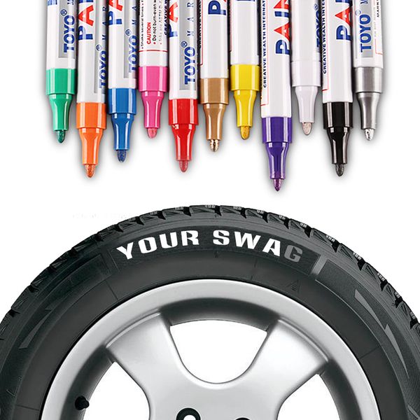 

paint care motorcycle car wheel tire oily mark pen auto rubber tyre tread metal permanent paint marker graffiti marcador caneta