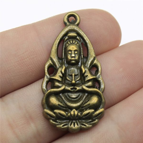 

charms buddha diy jewelry findings 5pcs/lot antique bronze plated 1.4x0.7 inch (36x18mm) buddha charms, Bronze;silver