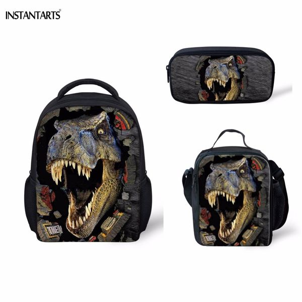 

instantarts 3d printing dinosaur kindergarten students 3pcs schoolbags casual children boys girls school bags mini baby backpack mx200327