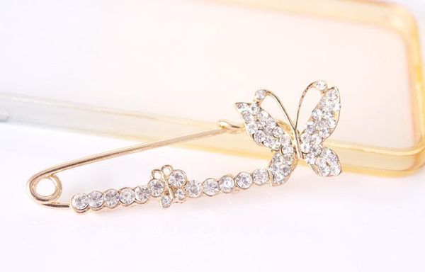 

2016 новых моды rhinestone кристалл брошь и штыри для женщин бабочки свадебных протяжек животных броши оптовой 12pcs / lot, Gray