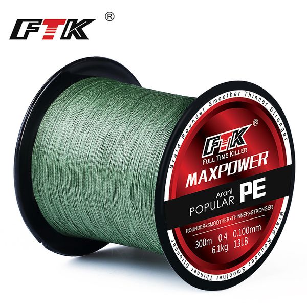 

ftk new brand tirposeidon series 300m pe braided fishing line 0.4-6.0code 13-70lb multifilament fishing line
