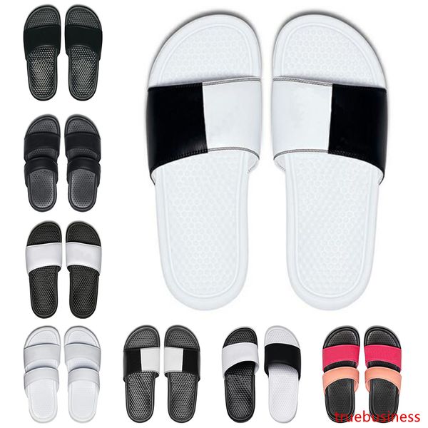 

высокое качество мужчины женщины дизайнерские тапочки benassi лето huaraches тапочки черный белый мокасины мода квартиры кожа роскошные слай