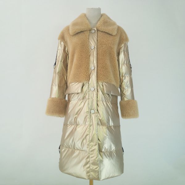 

down jacket manteau femme hiver women clothes 2019new fashion 100%wool coat long style abrigo mujer winter coat turn-down collar, Black