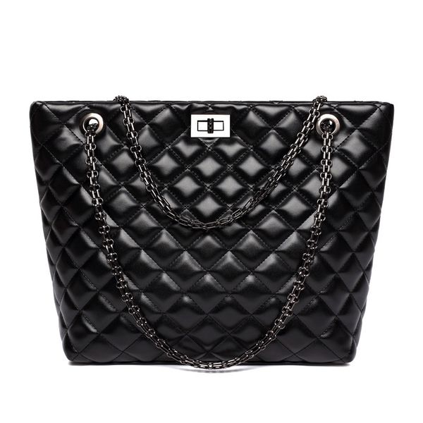 

lingge chain pu leather bucket bag 2020 new big shoulder bag messenger large-capacity handbag designer lady shoulder