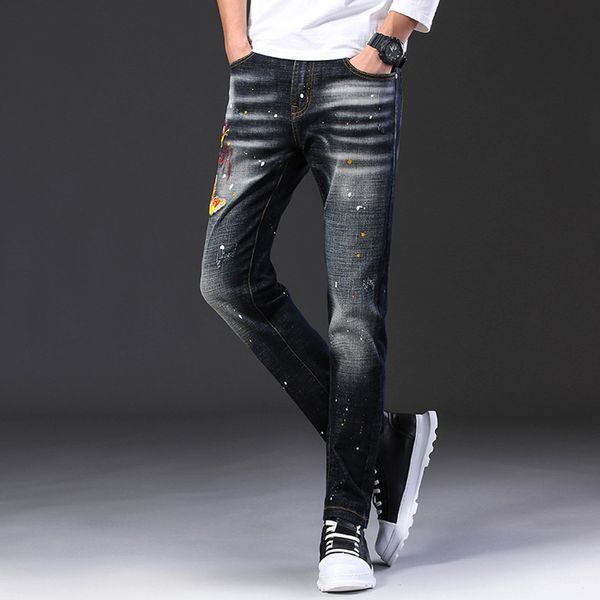 

men jeans racer biker jeans fashion hiphop skinny for men streetwear hip hop stretch hombre slim pants 8m35, Blue