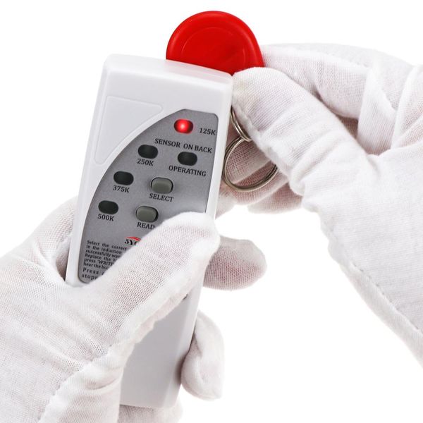 

handheld rfid card reader writer 125khz copier duplicator id tags programmer with light indicator em4305 t5577 key card keyfob