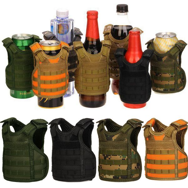 

beer bottle mini vest insulator can cover adjustable drinking beverage holder ncm99, Black;red