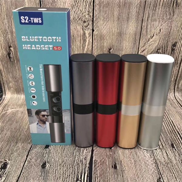 

S2 mini tw earphone wirele waterproof bluetooth 5 0 head et magnetic headphone with mic charging box earbud