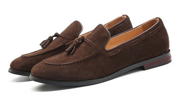 

mens designer dress shoes black brown suede sofe leather casual loafers men slip on pointed oxford shoes 37-48