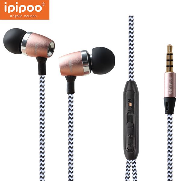 

ipipoo in-ear head-phone mic volume control earphone for iphone hifi earpieces stereo super bass earbuds