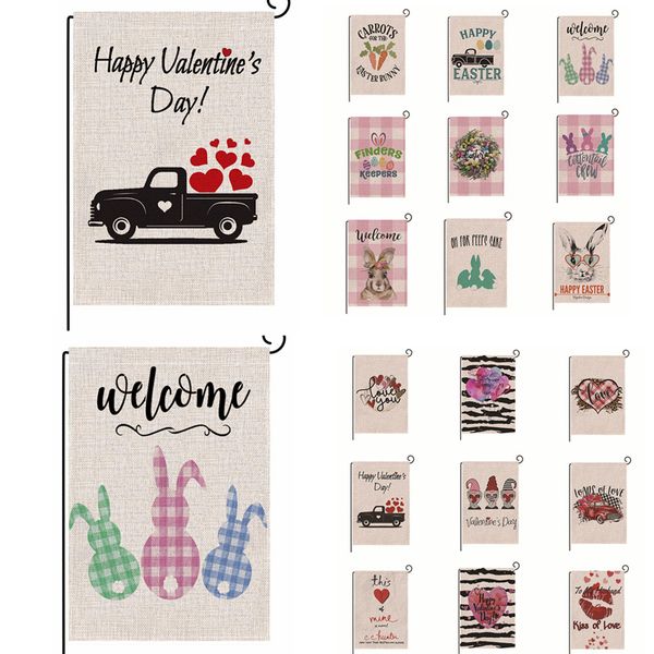 2019 45 45cm Easter Flag Happy Valentine S Day Garden Flag Linen