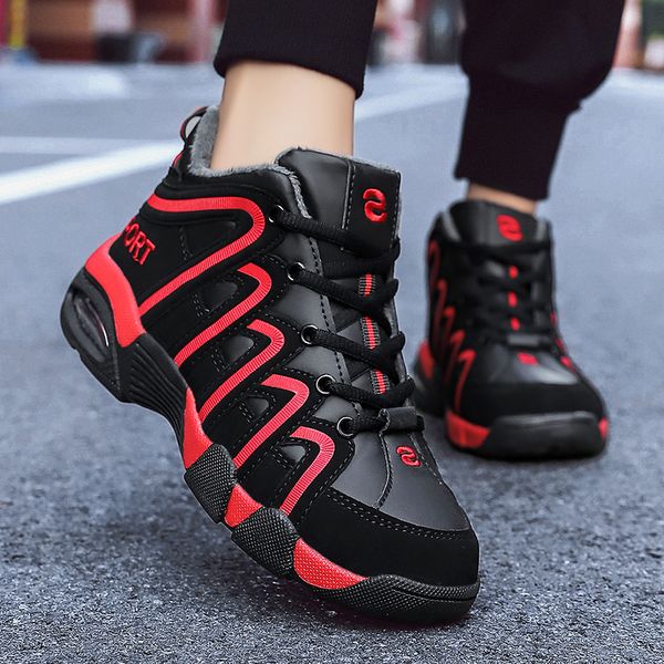

winter fashion casaul shoes men ankle boots rubber bottom non-slip wear-resistant lace up male shoes zapatos hombre, Black