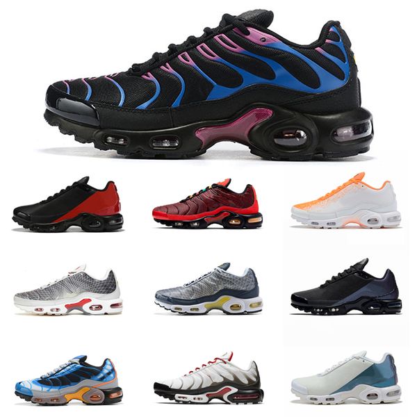 

2020 tn plus men running shoes triple black white hyper crimson p blue just red sunburst women mens trainer sports sneakers 36-46