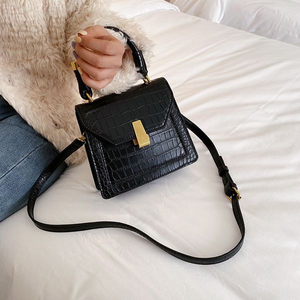

popular small bag women's bag new 2020 spring&summer messenger crocodile pattern ins fashion retro crossbody shoulder