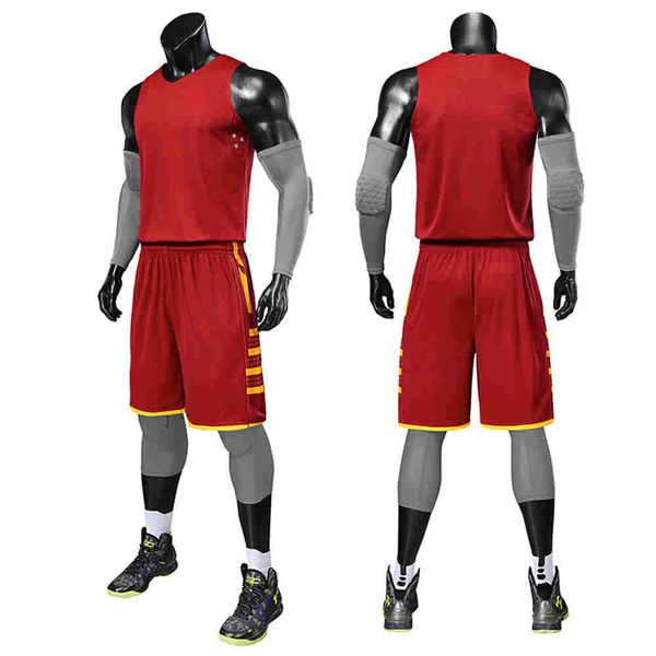 

2020 new custom basketball jersey mens embroidery logos 100% stitched basketball sets 145, Black;red