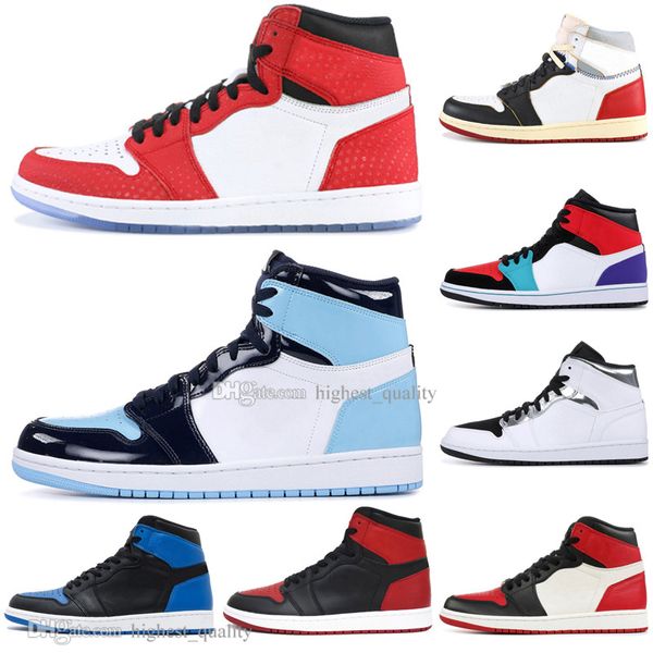 

1 og banned bred toe black spider-man unc 1s 3 mens basketball shoes homage to home royal blue men sports designer sneakers us5.5-13