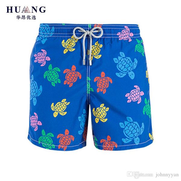 

лето turtle printed марка мужчины пляж шорты быстрый сушка купальники купальники мужские шорты днища boardshort bermuda masculina