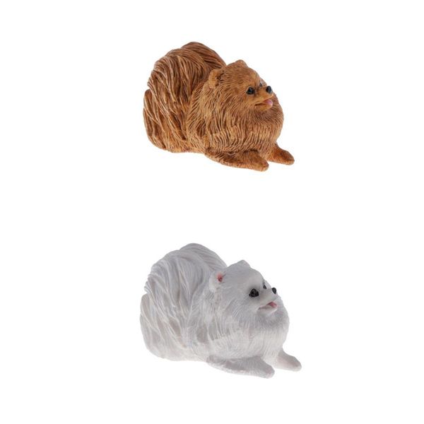 

2x реалистичная померанская модель фигурка домашнего декора детские развивающие игрушки природы