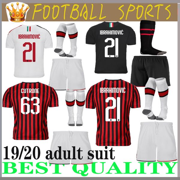 

suit 19 20 ac maillot de football milan 2019 ac milan piatek maillots de football bacca paqueta bonucci ibrahimovic menez calhanoglu, Black