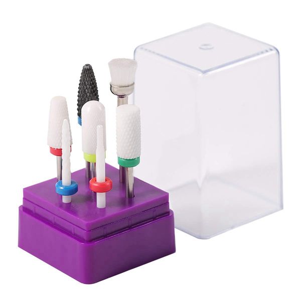 

abvp 7pcs ceramic nail drill bits set, acrylic cuticle nails file bit for strong durable no heat manicure pedicure cuticle clean