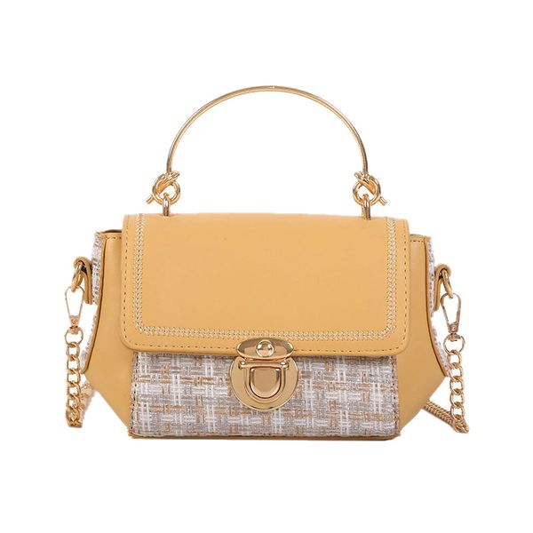 

asds-woven handbag summer beach trapezoidal small chain handbag ladies shoulder messenger bag