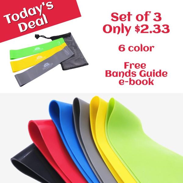 

set of 3 booty bands training fitness gum exercise gym strength resistance bands pilates sport rubber fitness crossfit