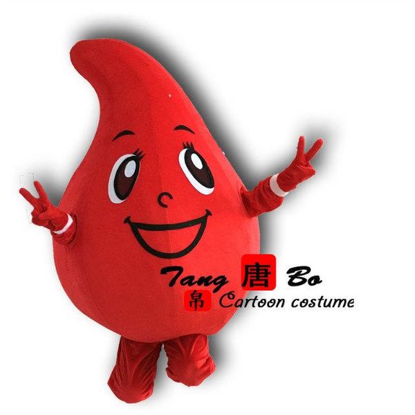 

valentine's day red drop of blood mascot costume cartoon fancy dress ing, Red;yellow