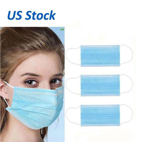 

eco-friendly face mask protective disposable 3 ply nonwoven earloop masks mouth cover us stock