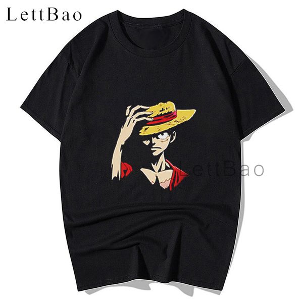 

new summer one piece t shirt men monkey d luffy t shirts new short sleeve cotton anime t-shirt japanese tee camisetas hombre, White;black