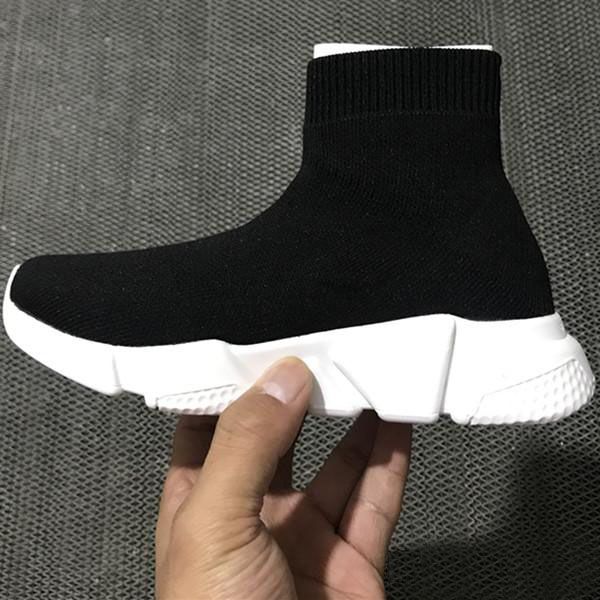 

luxury designer speed trainer boots socks stretch-knit trainer shoes black white sneaker couples kids shoe casual euro 26-35