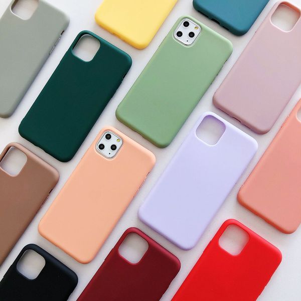 

for iphone 11 pro phone case xs max xr simple solid color 6 7 8 x plus tpu silicone soft cell phone cases