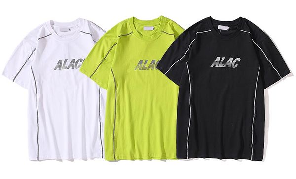

203m british trend street designer selling tshirt fashion wild classic couple t-shirt reflective stitching letter t-shirts, White;black