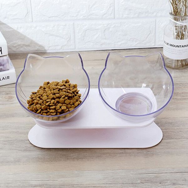 

5x elevated double cat bowl pet water food feeding bowl for cats and small dogs
