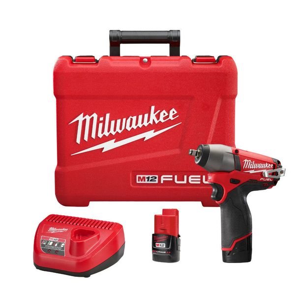 

Milwaukee 2454-22 M12 FUEL 12-Volt 3/8-Inch Impact Wrench w/ Batteries