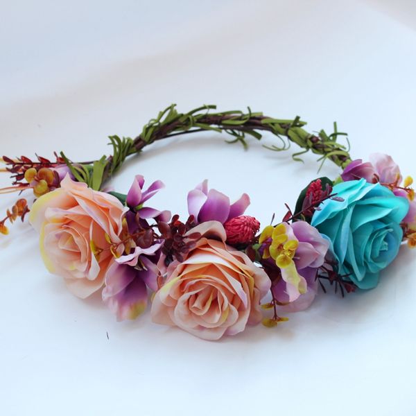 

wedding flower garland bride hairband hair accessories festival decor princess floral wreath