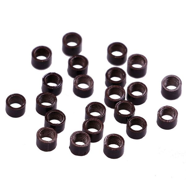 

500 pcs silicone micro link rings 4.5mm lined beads for hair extension tool jiu55, Black
