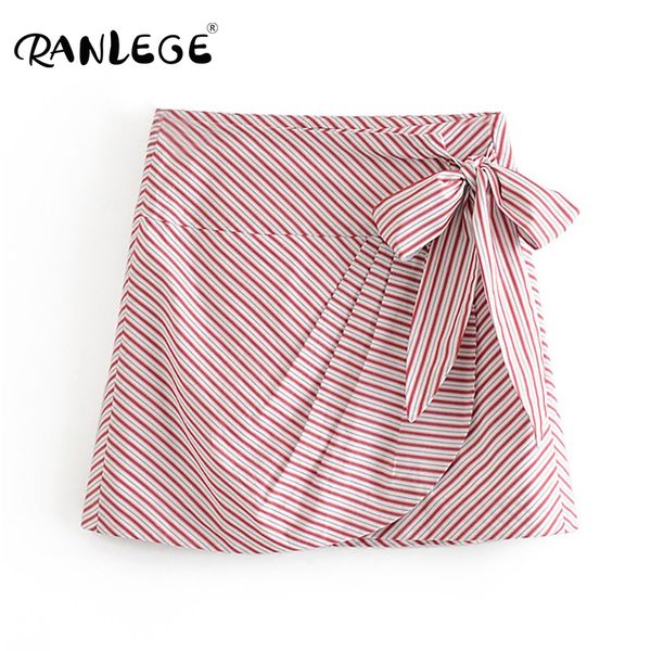 

chic bow tie striped skirt women high waist sweet mini skirts female back zipper casual short skirt faldas mujer moda 2020, Black
