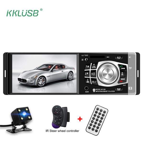 

car radio 1 one din 12v car audio stereo multimedia player 4.1 inch screen autoradio bluetooth sd usb tf support camera 4012b