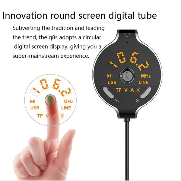 

dual usb car charger with led display for bluetooth 4.2 handswireless car fm transmitter mp3 player & usb charger