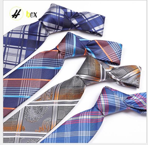 

polyester lattice men's tie high-end men's business tie, Blue;purple