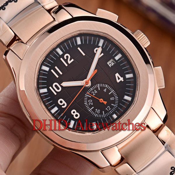 

rose gold watch reloj de lujo mens designer watches mechanical automatic movement black dial classic wristwatches fashion 41mm men watch, Slivery;brown