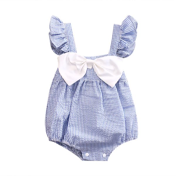 

Summer Baby Romper Clothing Newborn Infant Baby Girl Flare Short Sleeve Top Playsuit Romper White Bow Sunsuit Jumpsuit Outfits