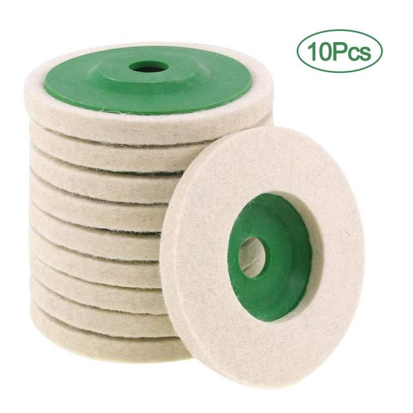 

10pcs 4-inch wool polishing pads wheel wear-resistant grinding wheels buffing pads felt polish disc for angle grinder