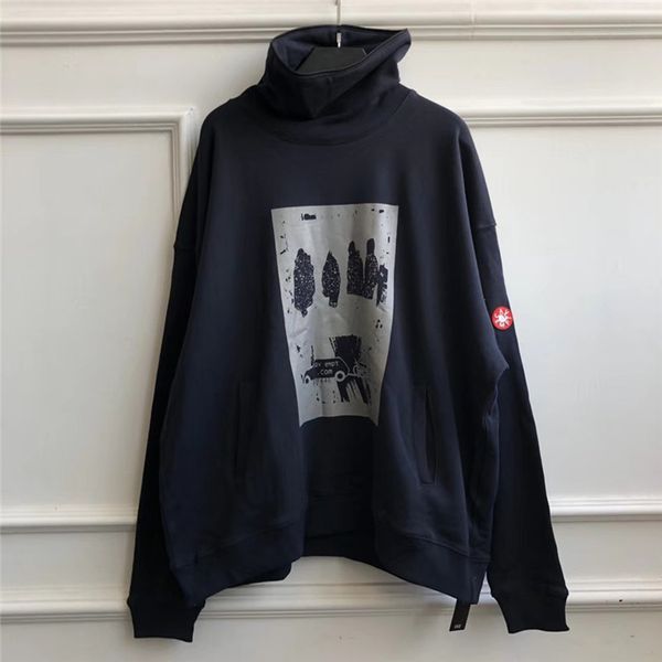 

autumn casual cav empt turtleneck sweatshirts pullover men women thick streetwear hip hop cavempt hoodies, Black