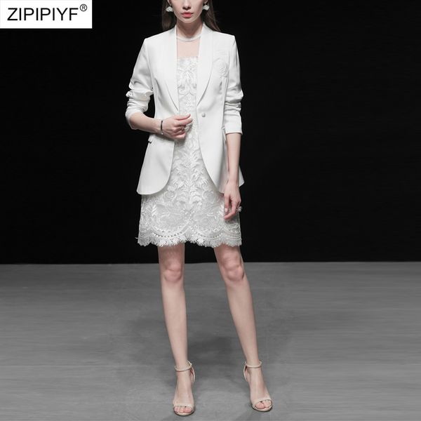 

women elegant long sleeve office lady slim long suit single button black waistcoat leisure vest notched collar, White;black
