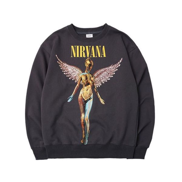 

повседневные толстовки nirvana пара мода письмо печати пуловер с длинным рукавом свободные кофты мужские весна дизайнер, Black