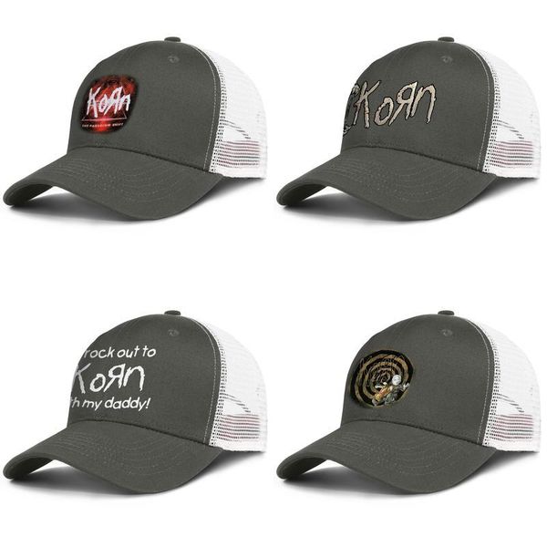 

korn encounter army-green mens and women trucker cap baseball design designer vintage mesh hats korn vertigo child see you on the other, Blue;gray