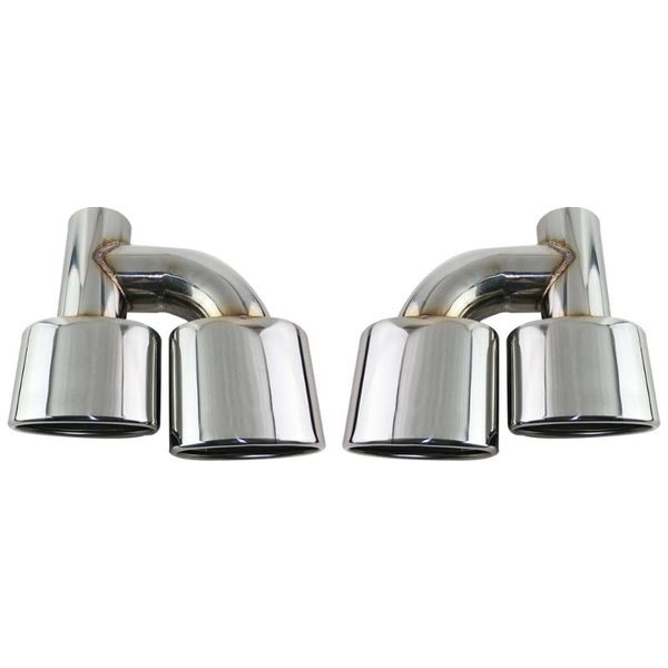 

universal 1set ag car exhaust tip stainless steel silver oval muffler pipe in 265mm width oval outlet